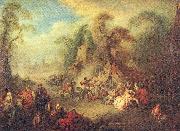 Pater, Jean-Baptiste A Country Festival with Soldiers Rejoicing oil painting artist